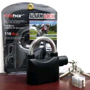 Kunci Gembok Alarm Cakram Ban Motor Anti Maling Black