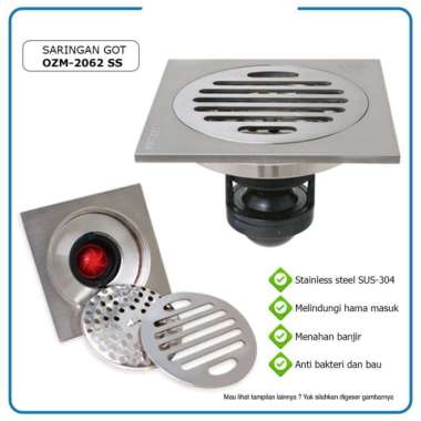 OZM 2062 SS  SARINGAN GOT STAINLESS KAMAR MANDI PEMBUANGAN AIR ORIGINAL 100 % Multicolor