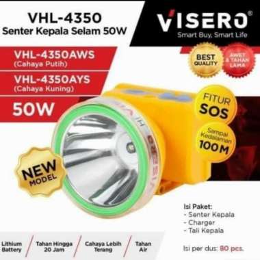Senter Kepala Selam 50 W Visero VHL 4350 AYS 50 Watt Cahaya Kuning 100 % ORIGINAL Multicolor