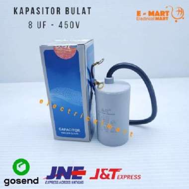 KAPASITOR Bulat Kabel JP/ Kapasitor Pompa Air 8 UF -450 V