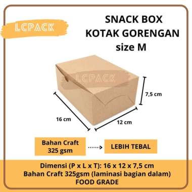 Paper Box Kue Tahu Gorengan Kotak Snack Dus Roti Box Catering Kecil Box Gorengan M, Dengan Laminasi