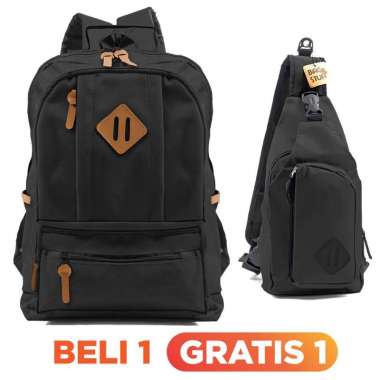 [ BUNDLING PENTAGON ] 1 SWEDIA RANSEL LAPTOP BACKPACK 13 INCHI + FREE 1 PENTAGON SHOULDER WARNA ACAK