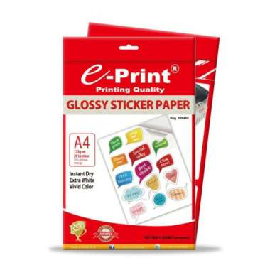 Kertas Photo E Print Gloosy Stiker Paper 135 gram ukuran A4