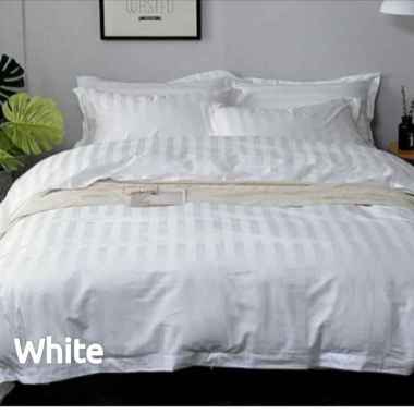 Paket Sprei Bedcover Hotel Set - Ukuran 200X200 - Seprai Hotel : Warna Putih Beige Capuccino Cream A