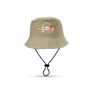 Topi Bucket Hat anak sablon BOBA/Bucket Sablon BOBA Boba Krem