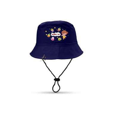 Topi Bucket Hat anak sablon BOBA/Bucket Sablon BOBA Boba Navy