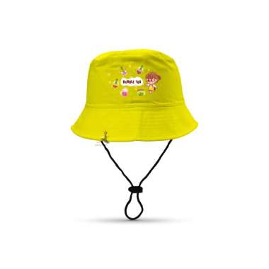 Topi Bucket Hat anak sablon BOBA/Bucket Sablon BOBA Boba kuning