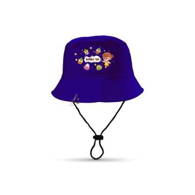 Topi Bucket Hat anak sablon BOBA/Bucket Sablon BOBA Boba Biru