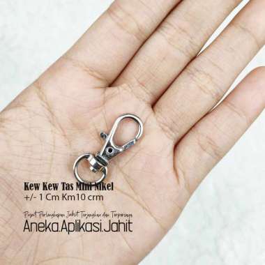 12 BIJI KEW - KEW KAIT MINI 1 CM NIKEL - AKSESORIES TAS - KEW KEW KM 10
