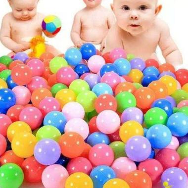 mainan anak mandi bola bolaan plastik warna warni isi 25