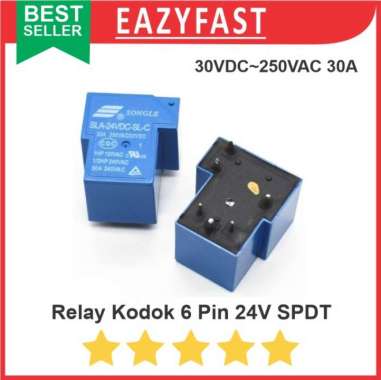 Relay T Kodok 6P 24V 30A SPDT 6 Pin 24 Volt DC High Load SLA SLC OMR