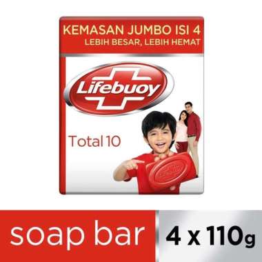 Promo Harga Lifebuoy Bar Soap Total 10 per 4 pcs 110 gr - Blibli