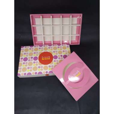 BOX MACAROON / dos macaroon / kardus cookies / box cookies / box cokelat 27X16X5 PINK