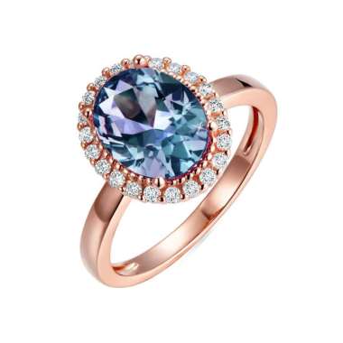 Solnechnyy Svet Alexandrite - Cincin Alexandrite S925 by Her Jewellery - Rose Gold 7