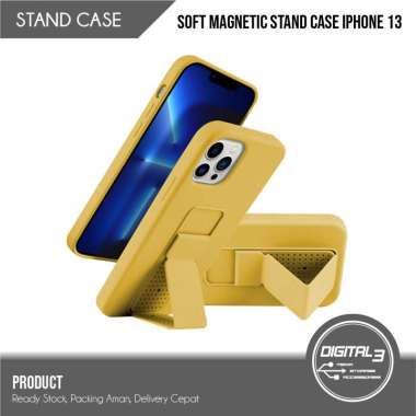 Kick Stand Case Magnetic TPU Casing Iphone 13 Yellow