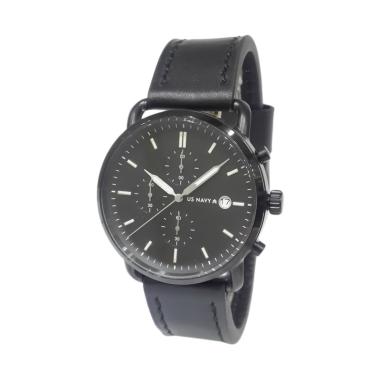 US Navy Chronograph Jam Tangan Pria [83012MA] Black- White