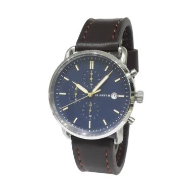 US Navy Chronograph Jam Tangan Pria [83012MA] Silver/ Navy