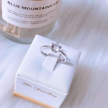 Solitaire Ring - Cincin Crystal by Her Jewellery - White Gold 6