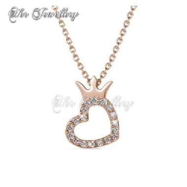 Crown Love Pendant - Kalung Crystal by Her Jewellery Rose Gold