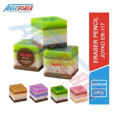 Penghapus Pensil Besar Joyko [ER-117/1 Pcs] / Eraser Pencils Motif Kue / Penghapus Pinsil Joyko / Al