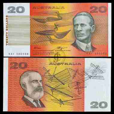 Uang Kuno Australia Generasi Lama 20 Dollars