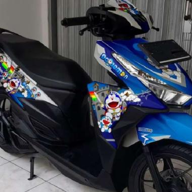 Decal Stiker Full Body Vario 125 150 Old Doraemon Putih Biru