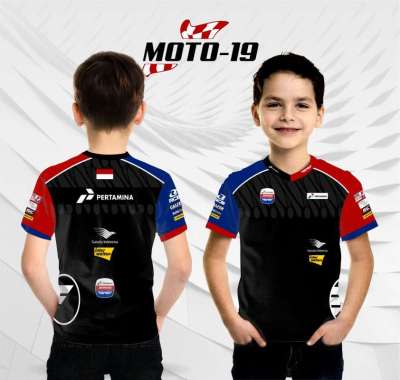 Jersey motogp mandalika anak baju kaos pertamina crew indonesia 4 Hitam