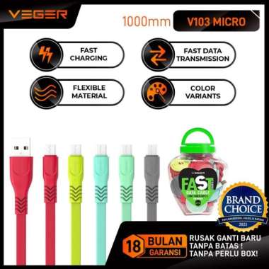Kabel Data Micro USB Veger V-103 2.4A for Android