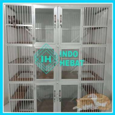 Kandang Kucing Aluminium 6 Pintu 3 Tingkat 3 Lantai Minimalis