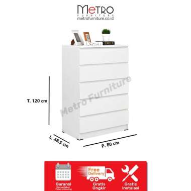 Tempat penyimpanan / Drawer / Laci 5 tingkat MALM GM