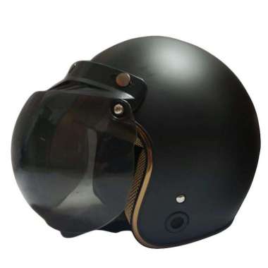 Helm Bogo / Helm Retro / Helm List Chrome ANT Black (Silver / Gold) L List Gold Semua Ukuran Black D