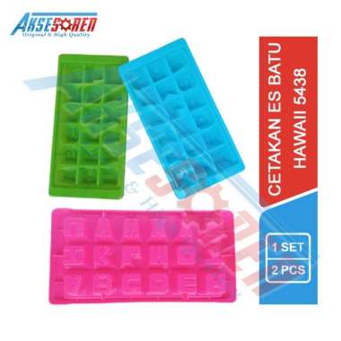 Cetakan Es Hawaii 5438 [1 Set/2 Pcs] / Cetakan Es Batu Bentuk Huruf Alfabet/ Cetakan Puding Agar-aga