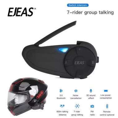 EJEAS Q7 INTERCOM Q7 EJEAS BLUETOOTH HELM 7 RIDER FM RADIO ORIGINAL hitam