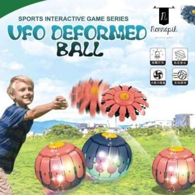 Mainan Anak UFO Deformed Ball Mainan Bola Terbang UFO Dengan Lampu Led