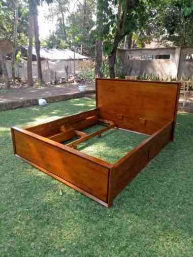 Dipan Divan Split 2 Laci / drawer 120x200 cm Kayu Jati - Natural