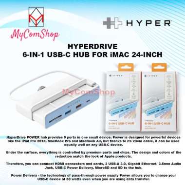 HYPERDRIVE 6 in 1 USB C HUB FOR iMAC