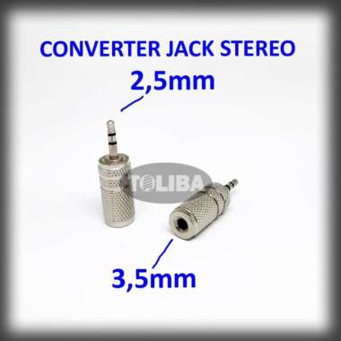 converter jack male mini audio stereo 2,5mm ke female lubang 3,5 mm