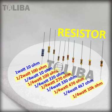 resistor 1 watt 1/2 watt 1/4 watt 10 100 220 270 330 470 4k7 10k ohm 1/4watt 330 ohm