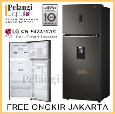 LG F372PXAK Kulkas Dua 2 Pintu Smart Inverter Dispenser Air Ice Maker