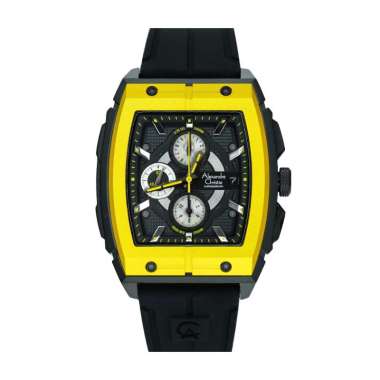 Jam Tangan Alexandre Christie / Alexander Pria Chronograph AC 6598 MC Original Black Yellow