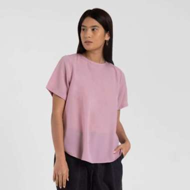 M231 Kemeja Wanita Blouse Pendek Pink 2450D L Pink