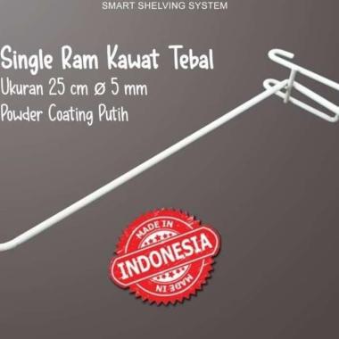 Single Ram 25CM tebal / gantungan rak 25cm coating