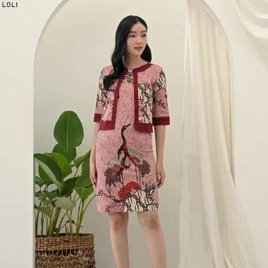 Evercloth Loli Dress Batik Wanita Dress Wanita Terusan Batik Couple Blazer L-XL