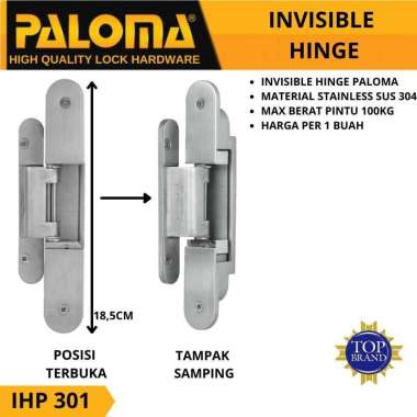 PALOMA IHP 301 INVISIBLE HINGE PALOMA ENGSEL PINTU TANAM STAINLESS