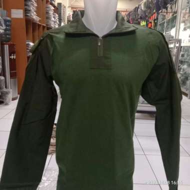 Kaos Katun Tactical BDU hijau lengan panjang|Baju tactical BDU hijau