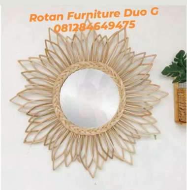 CERMIN ROTAN BEST SELLER/ DEKORASI KACA/HIASAN DINDING/ROTAN ASLI