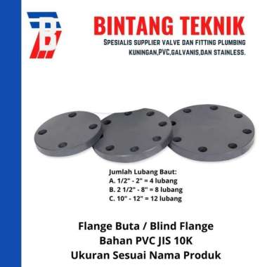Flange Buta / Blind Flange 1" inch PVC JIS 10K PVC