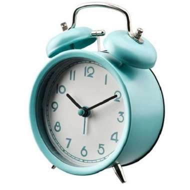 Jam Beker/Jam Alarm Kamar Tidur Suara Nyaring Cantik Warna Toska