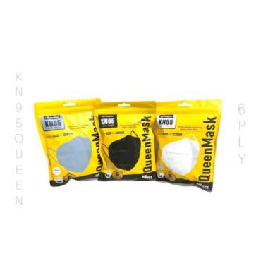 MASKER KN95 QUEENMASK 6PLY/EARLOOP/10PCS/PACK Hitam