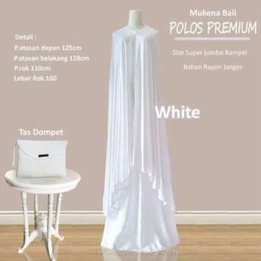 MUKENA PUTIH POLOS / MUKENA BALI / MUKENA KATUN / JUMBO / BIG SIZE